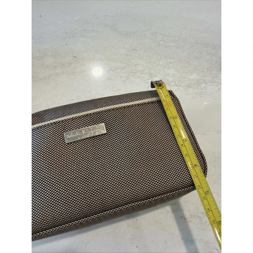 Salvatore Ferragamo Brown Canvas Clutch/Pouch/cosmetic/Toiletries Bag